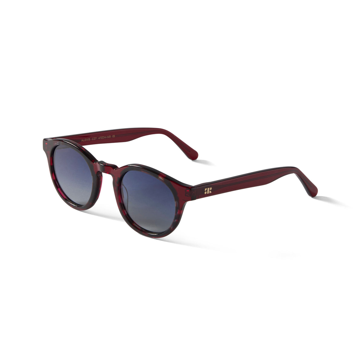 Alexis Sun Clear Burgundy and Blue Marble
