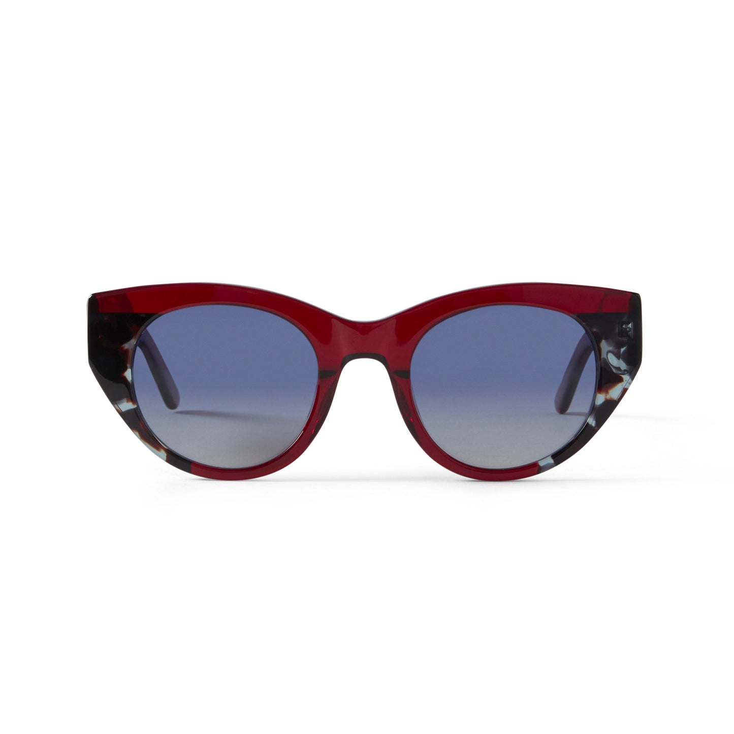 Jackie Sun Clear Burgundy & Blue Marble